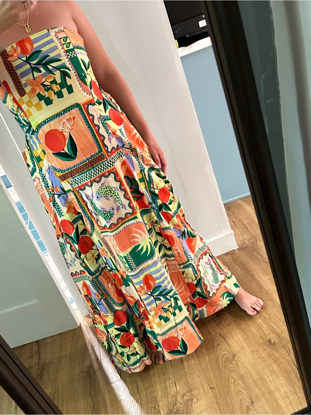 Paperheart Strapless Print Maxi - size M